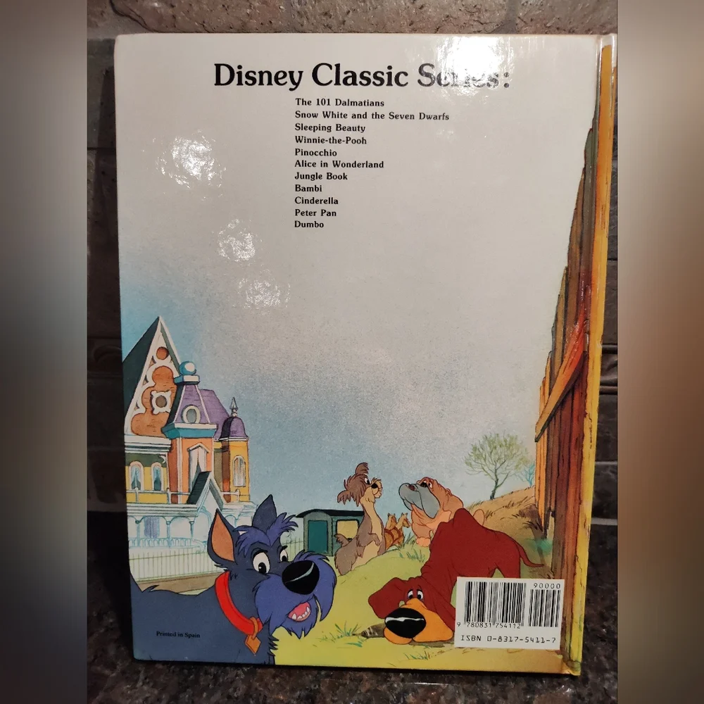 Disney Lady and the Tramp Vintage Illustrated Book